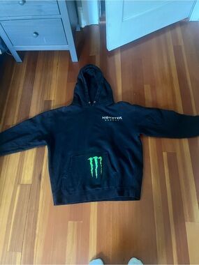 Monster Energy Black Hoodie with Green Logo - Men's Pullover